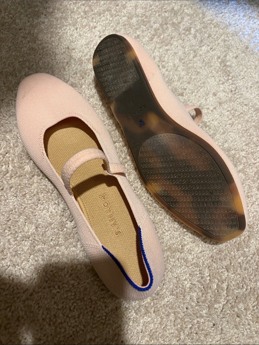 Rothy's Blush Pink Mary Jane Flats - Picture 2 of 2
